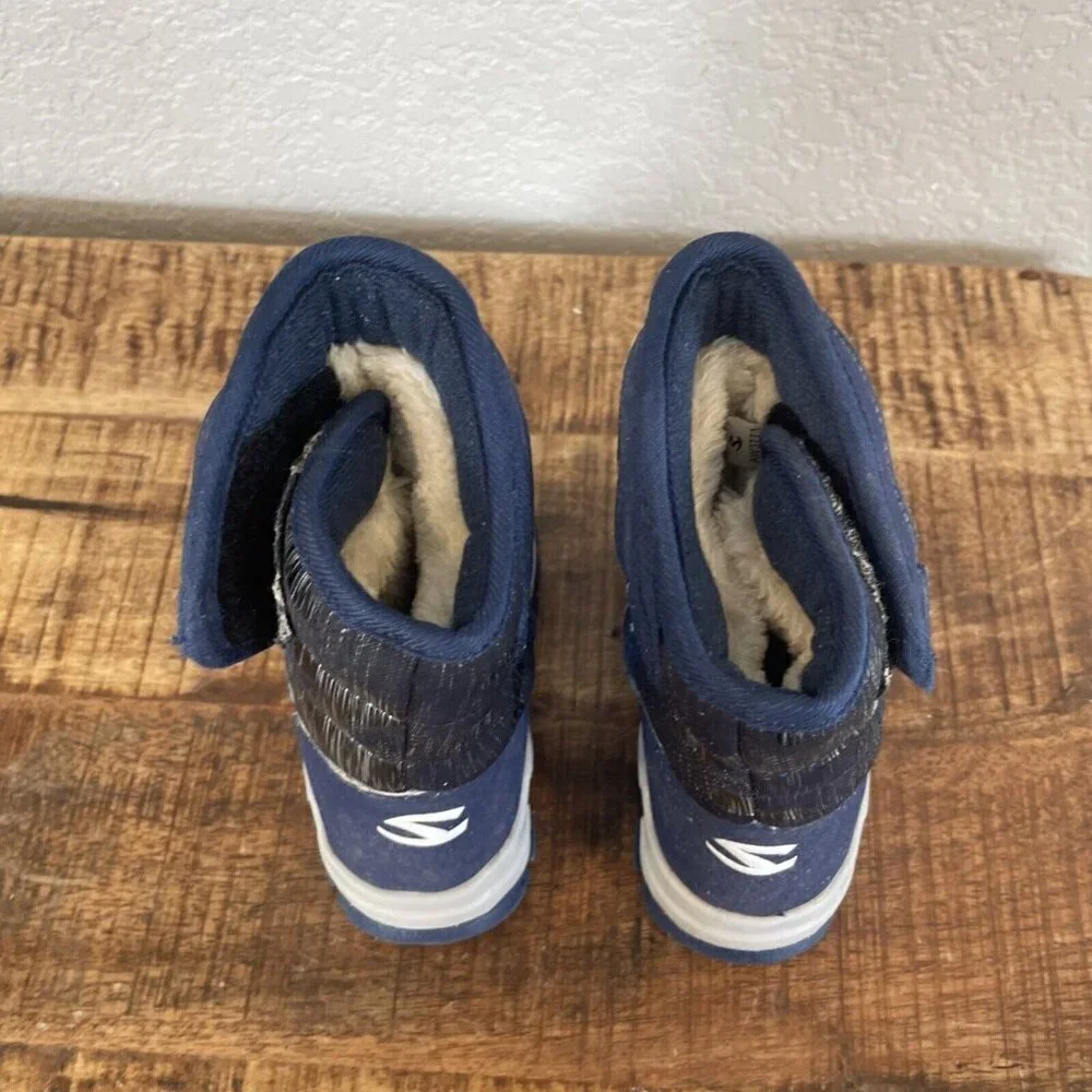 Toddler Snow Boots 7  Hobibear Winter Waterproof Blue Black Winter Outdoor